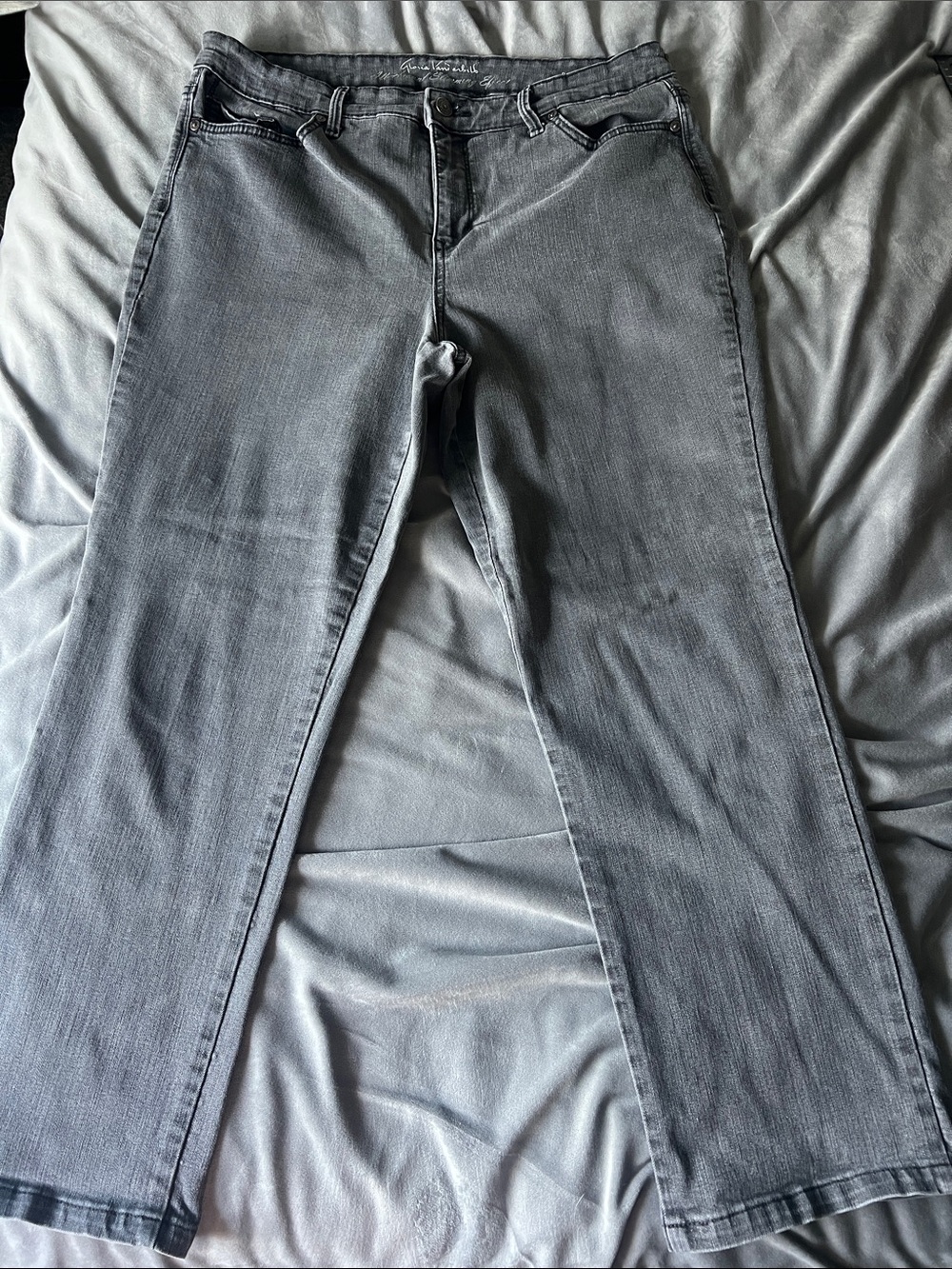 Gloria Vanderbilt Washed Gray Straight Leg Jeans